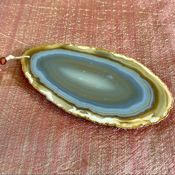 NEW Tan Gray Agate + Vintage Beads Sun Catcher - Picture 5 of 8